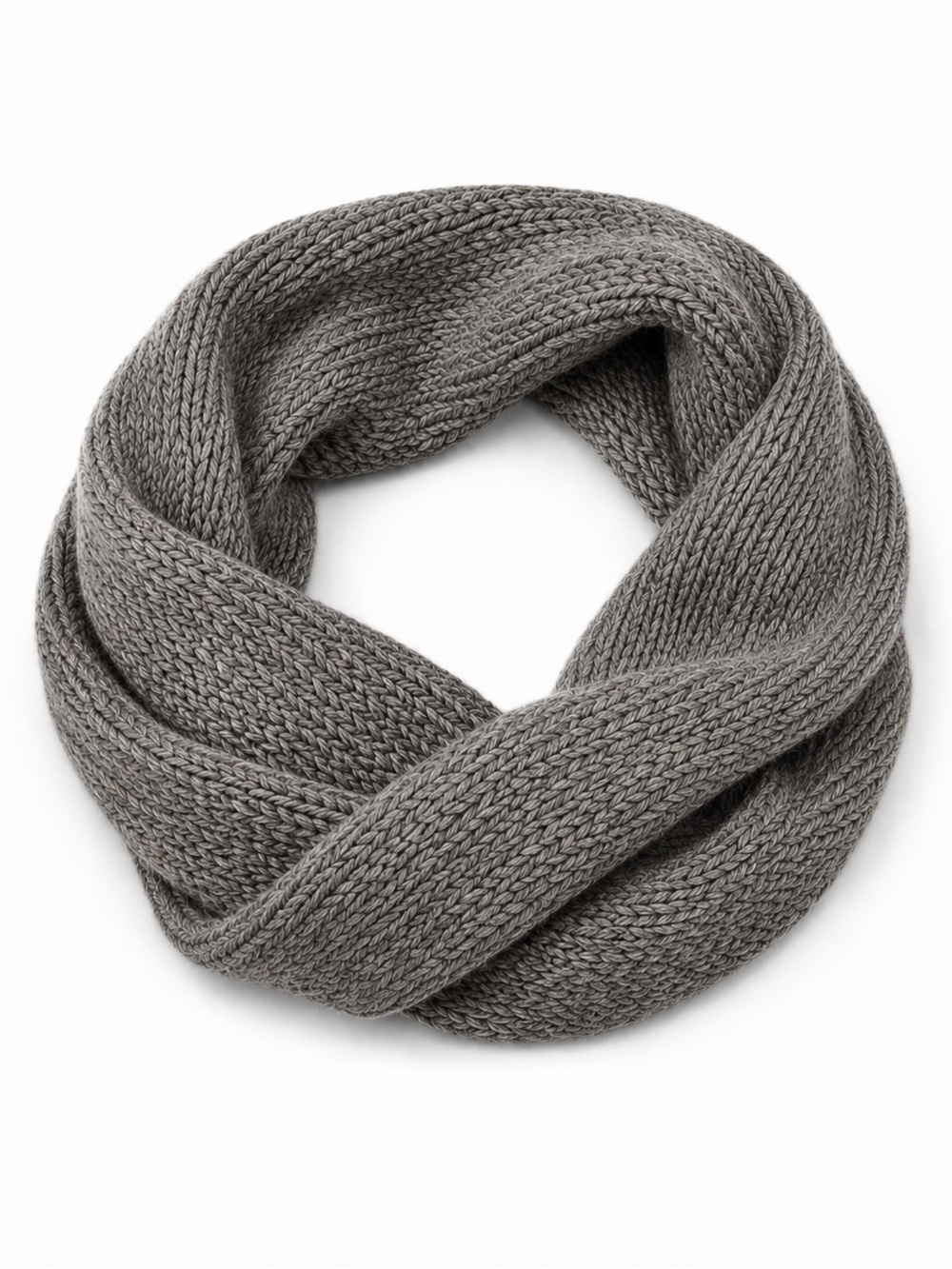 J. Crew Chunky Knit Infinity Scarf Heather Gray Taupe Winter One Size